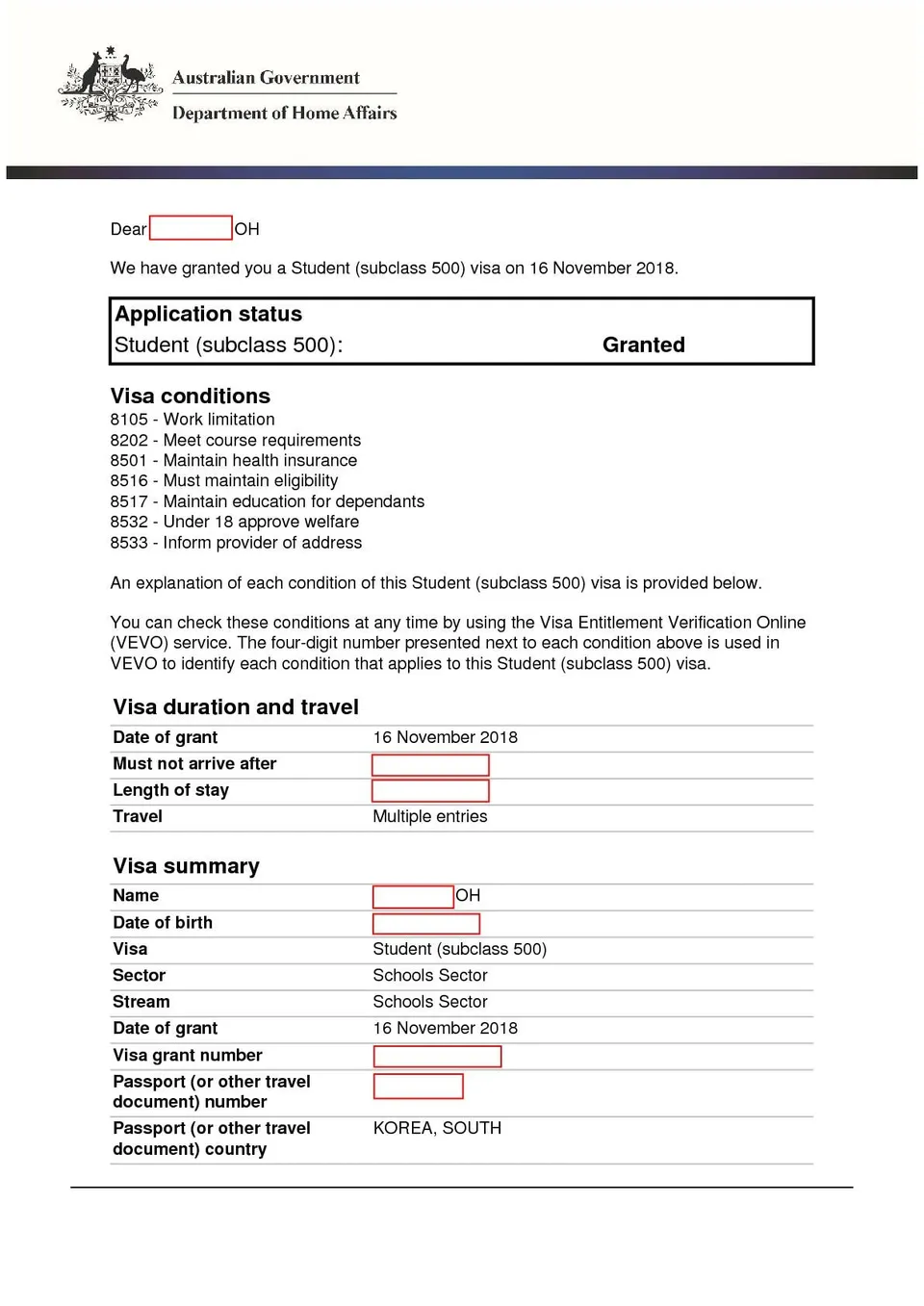 Grant letter_Student_2018